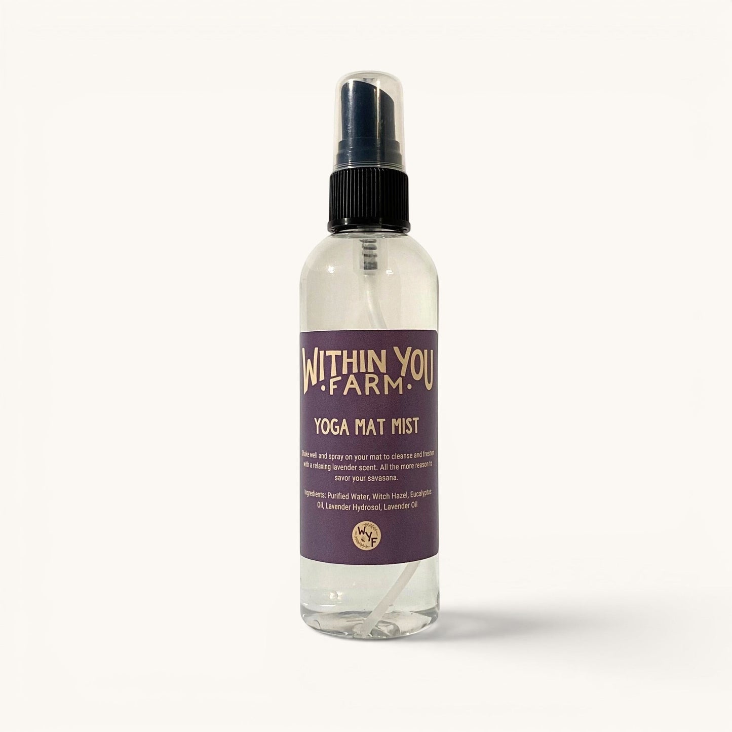 Within You Farm lavender yoga mat spray bottle