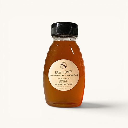 Within You Farm raw lavender honey in an 8oz bottle