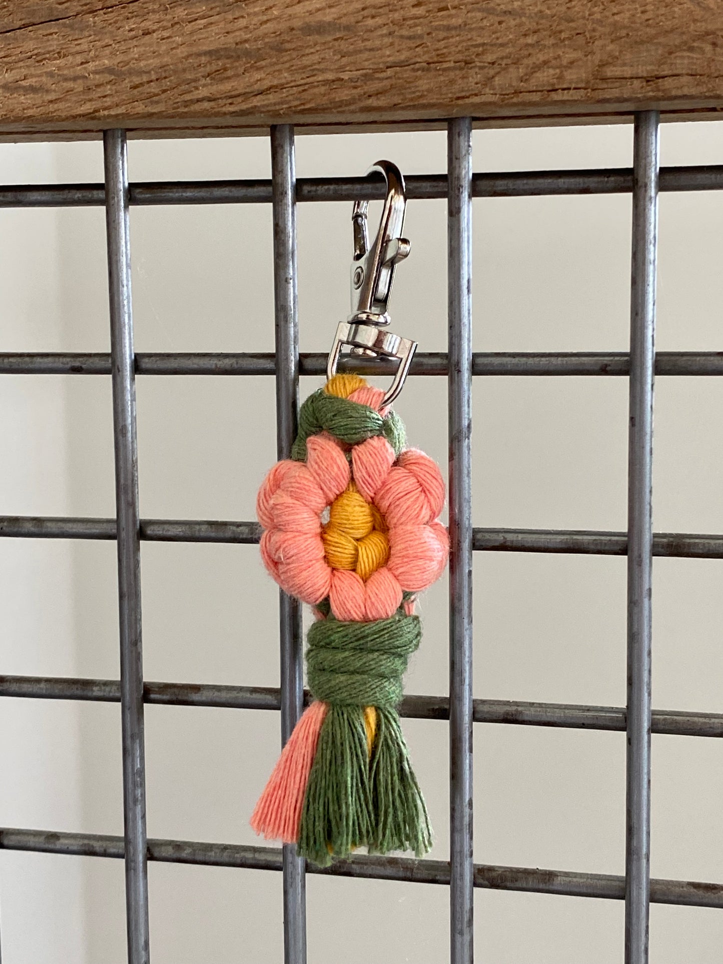 Macrame Flower Keychain
