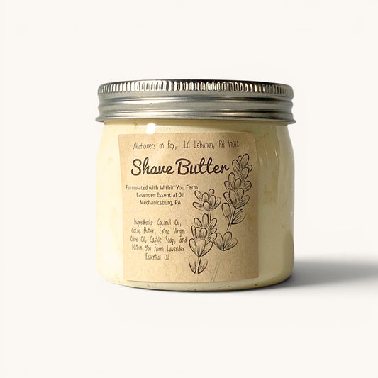 Within You Farm lavender shave butter in a jar