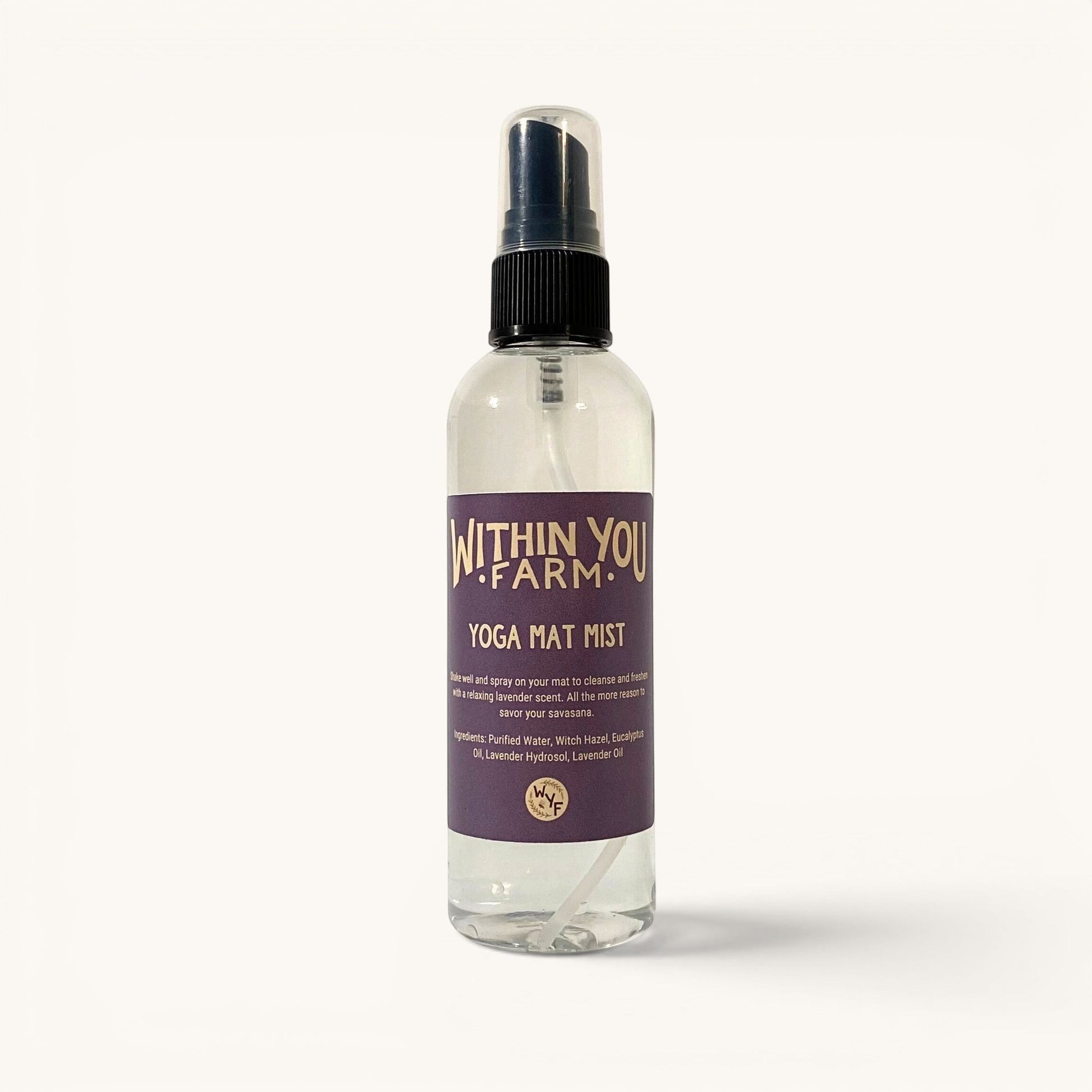 Within You Farm lavender yoga mat spray bottle