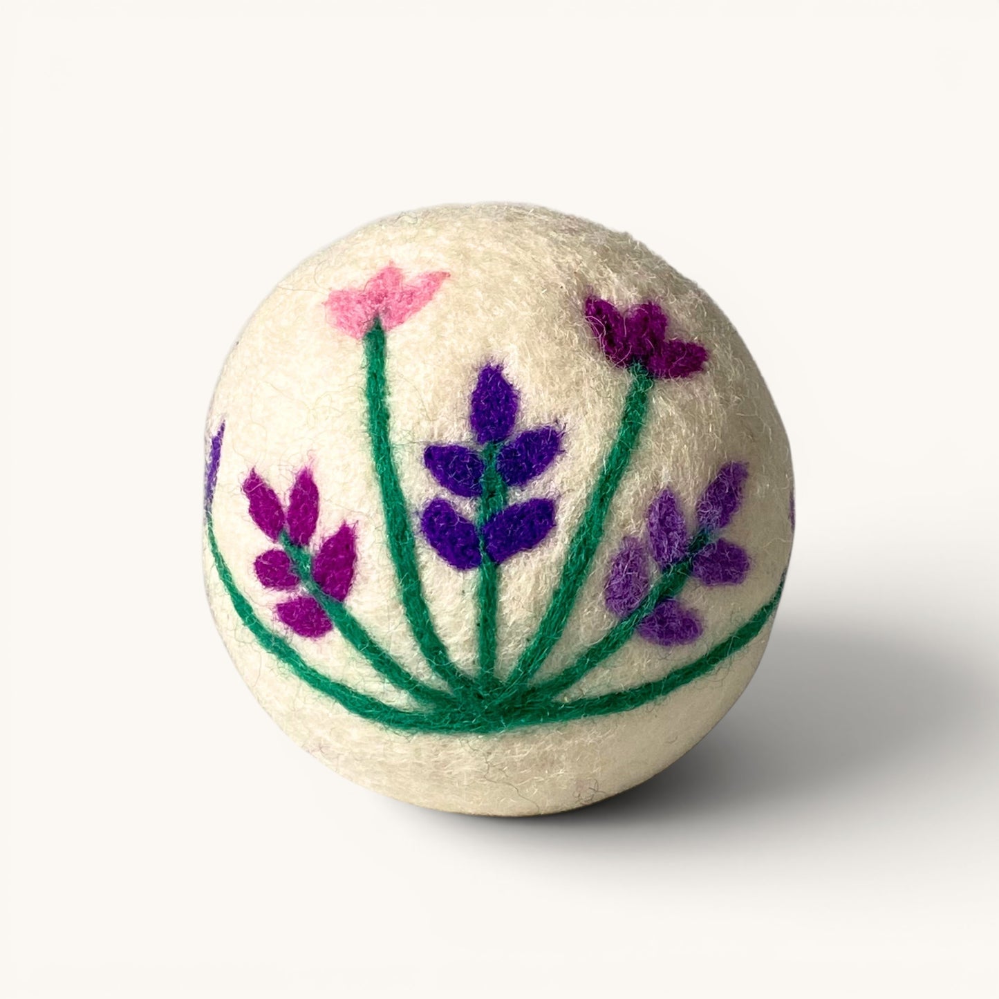 Wool dryer balls with mixed flowers
