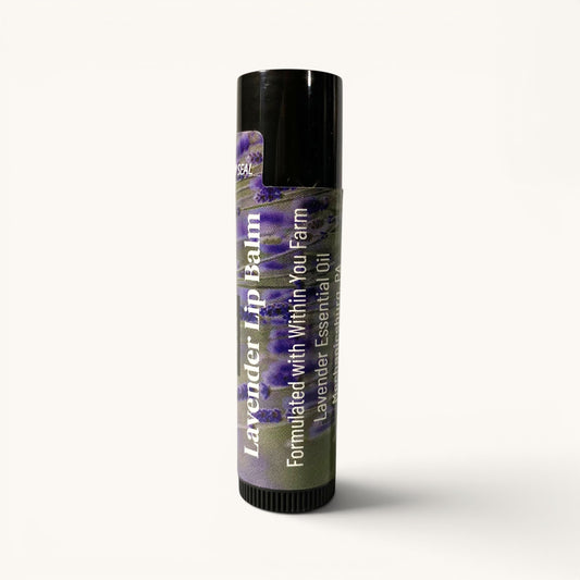 Within You Farm lavender lip balm tube