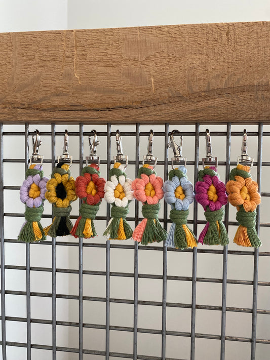 Macrame Flower Keychain