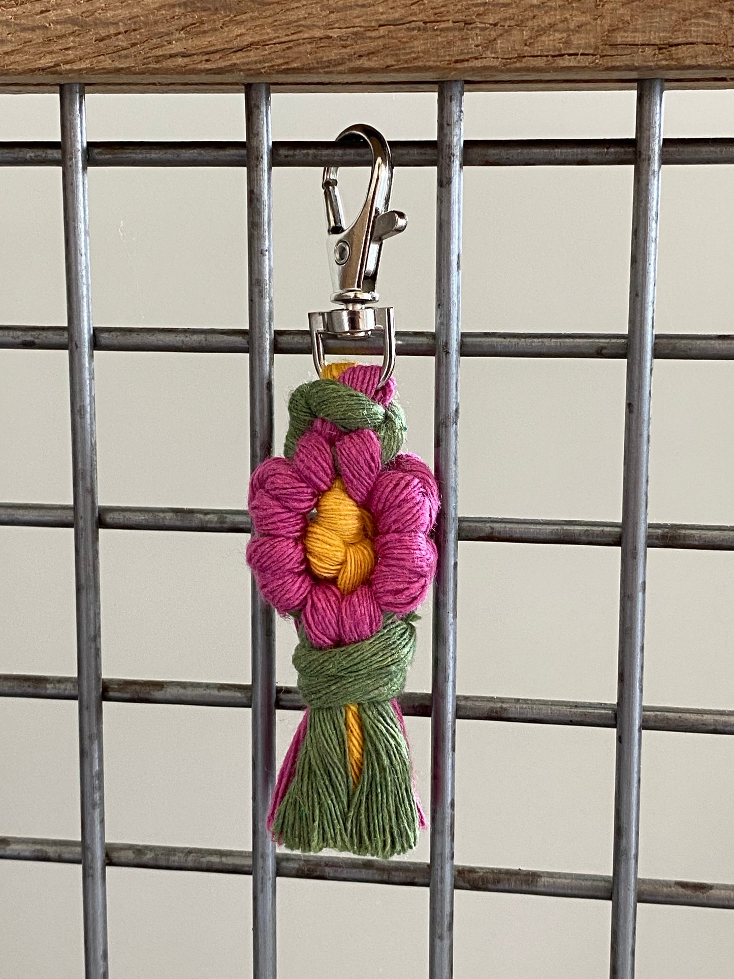 Macrame Flower Keychain