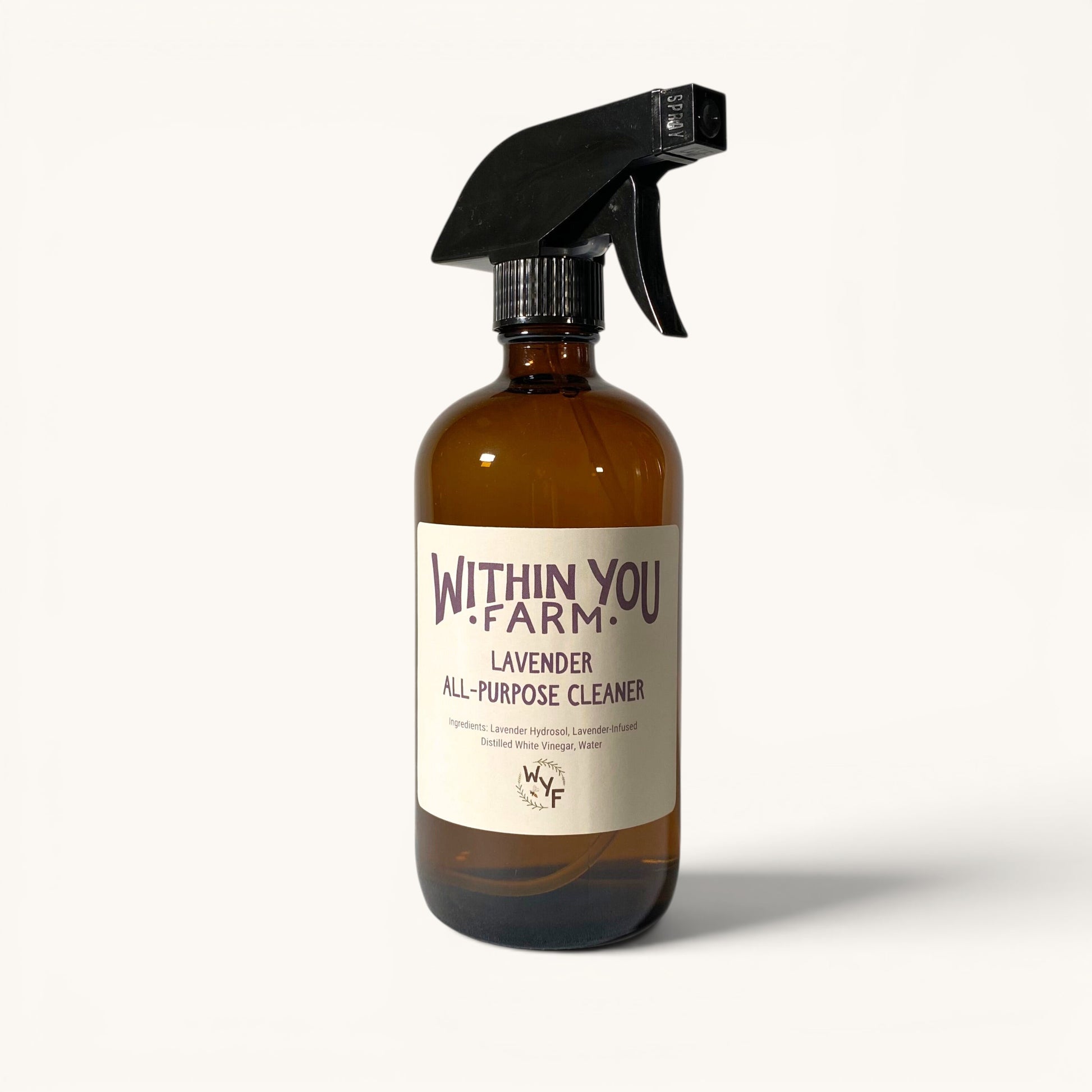 Within You Farm lavender all-purpose cleaner, 16oz amber glass spray bottle