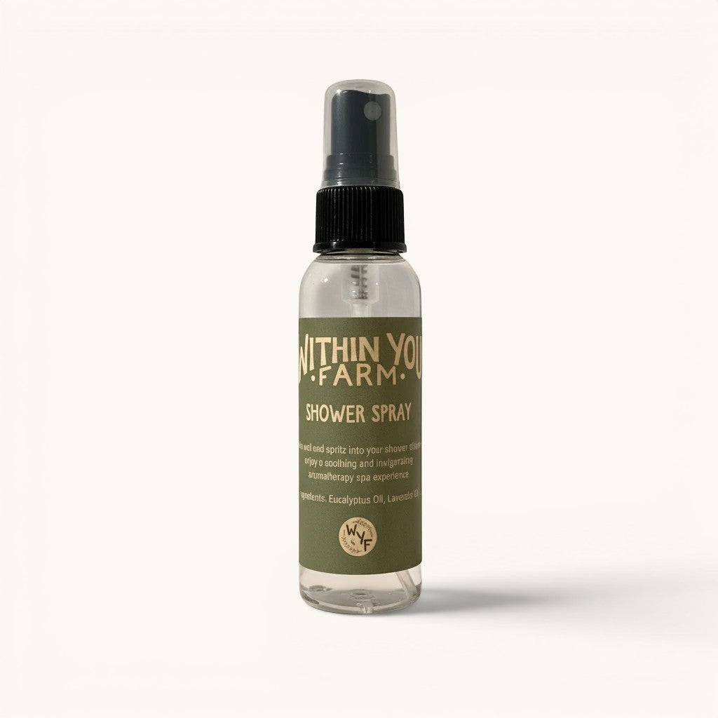 Within You Farm lavender and eucalyptus shower mist spray bottle